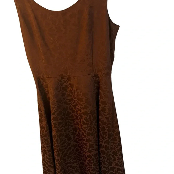 Odile Anthropologie Brown Brocade Dress Jewel Accents 0P - Picture 5 of 6